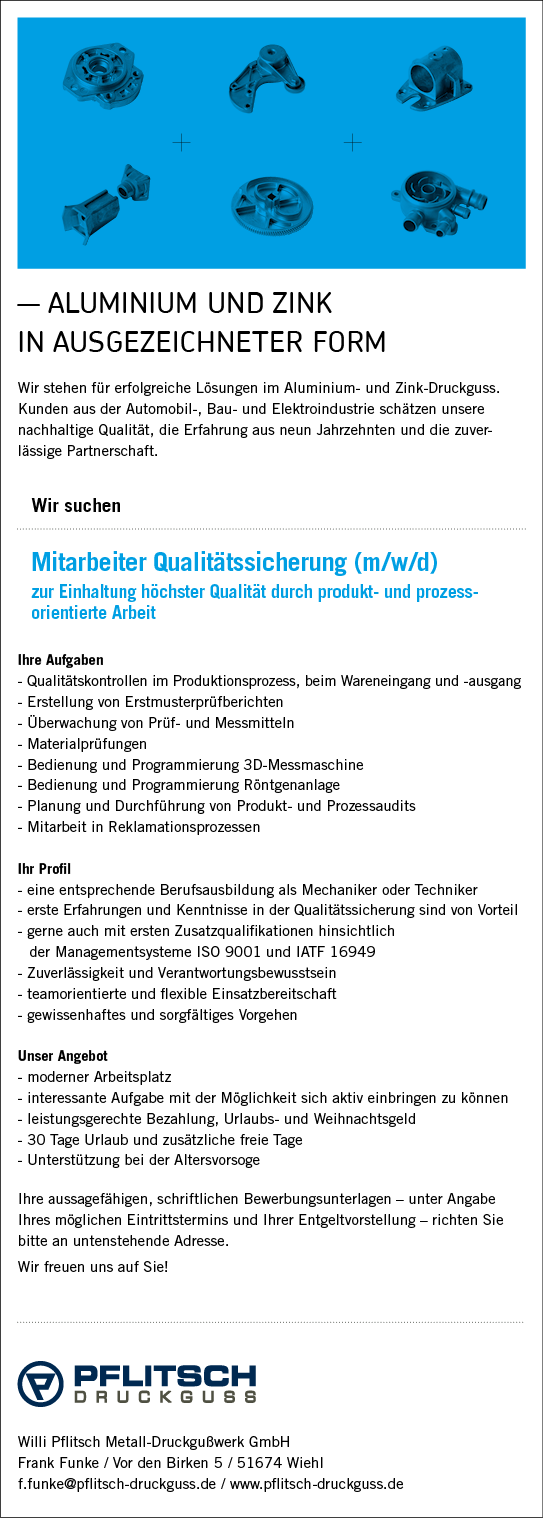 Jobangebot: Mitarbeiter Qualitätssicherung  (m/w/d)